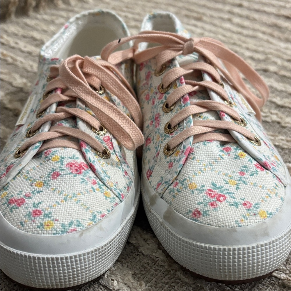 LoveShackFancy x‎ Superga Floral Chunky Sneakers Size 7.5 - Picture 15 of 16